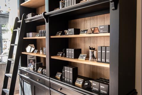 Products on display in the new War Paint for Men store on London's Carnaby Street